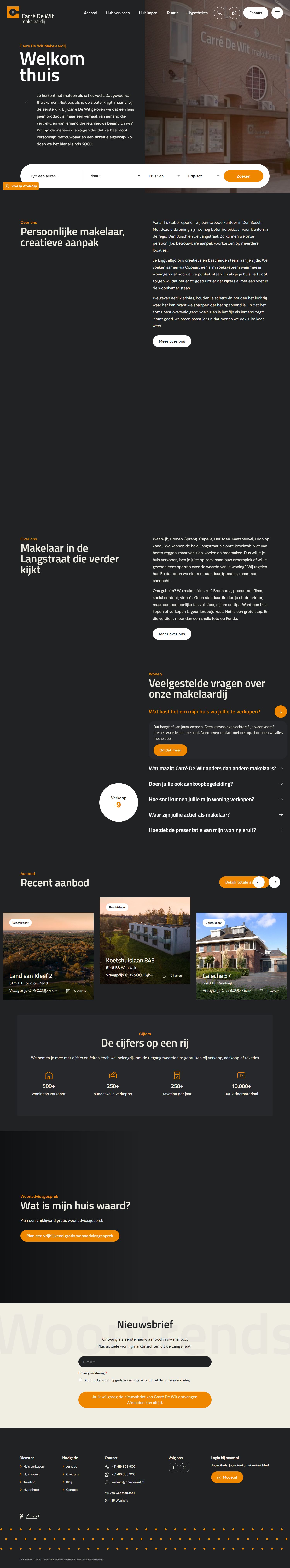 Screenshot van de website van www.carredewit.nl