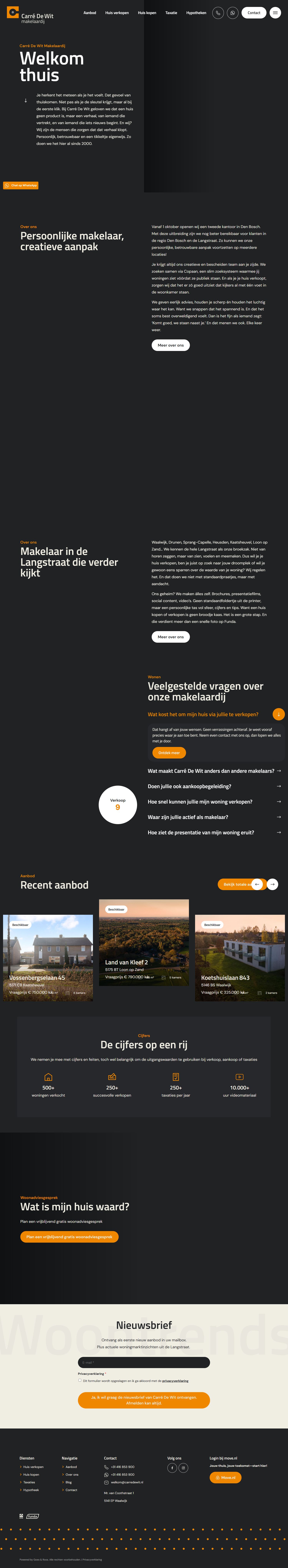 Screenshot van de website van www.carredewit.nl