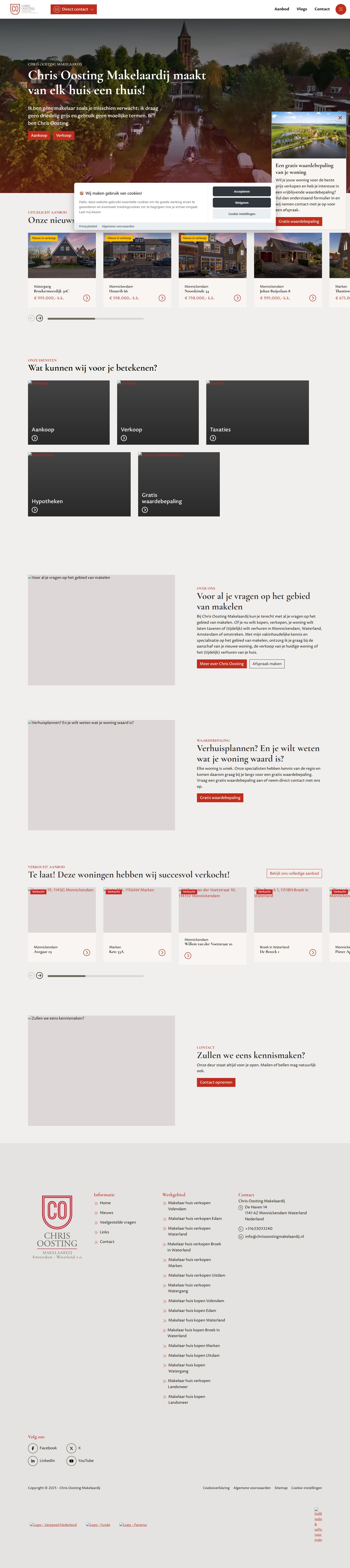 Screenshot van de website van www.chrisoostingmakelaardij.nl