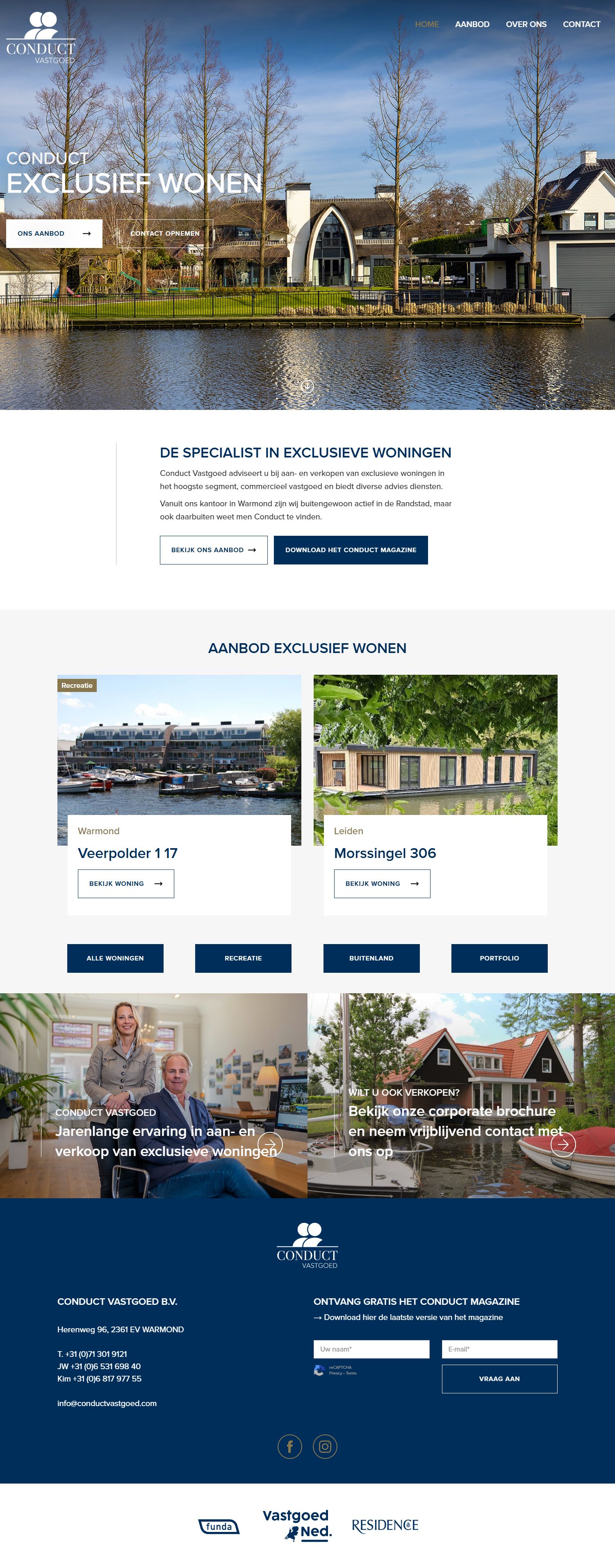 Screenshot van de website van www.conductvastgoed.com
