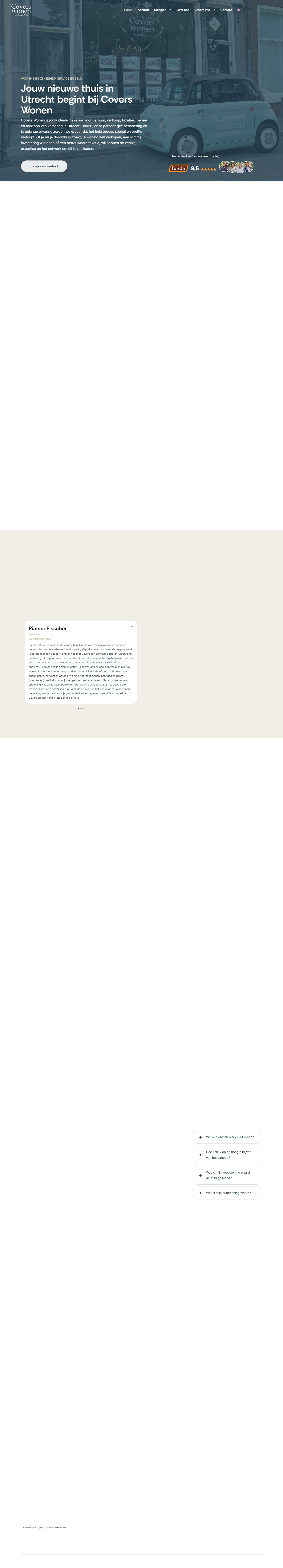 Screenshot van de website van www.coverswonen.nl