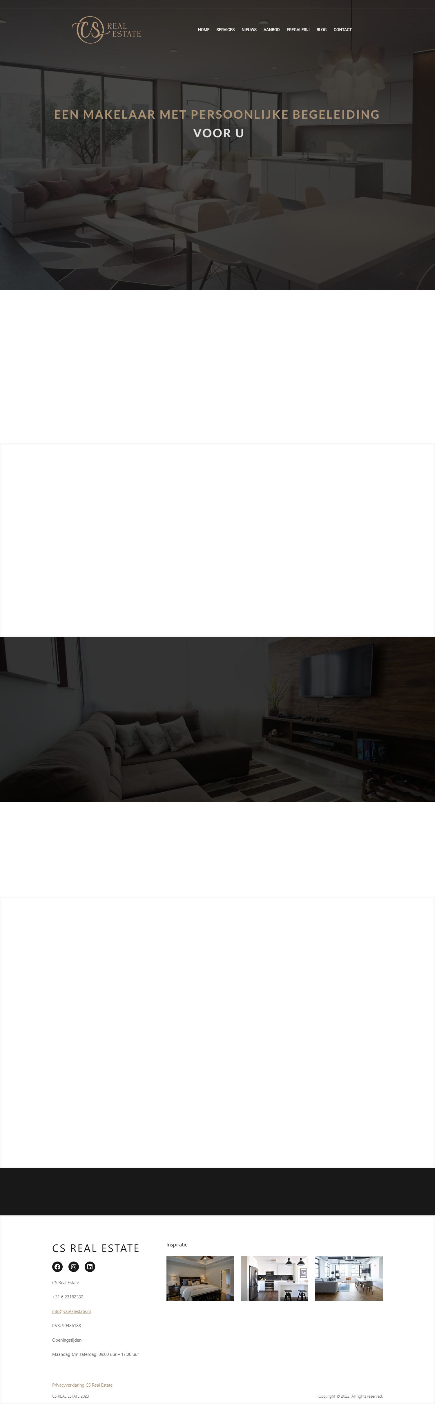 Screenshot van de website van www.csrealestate.nl