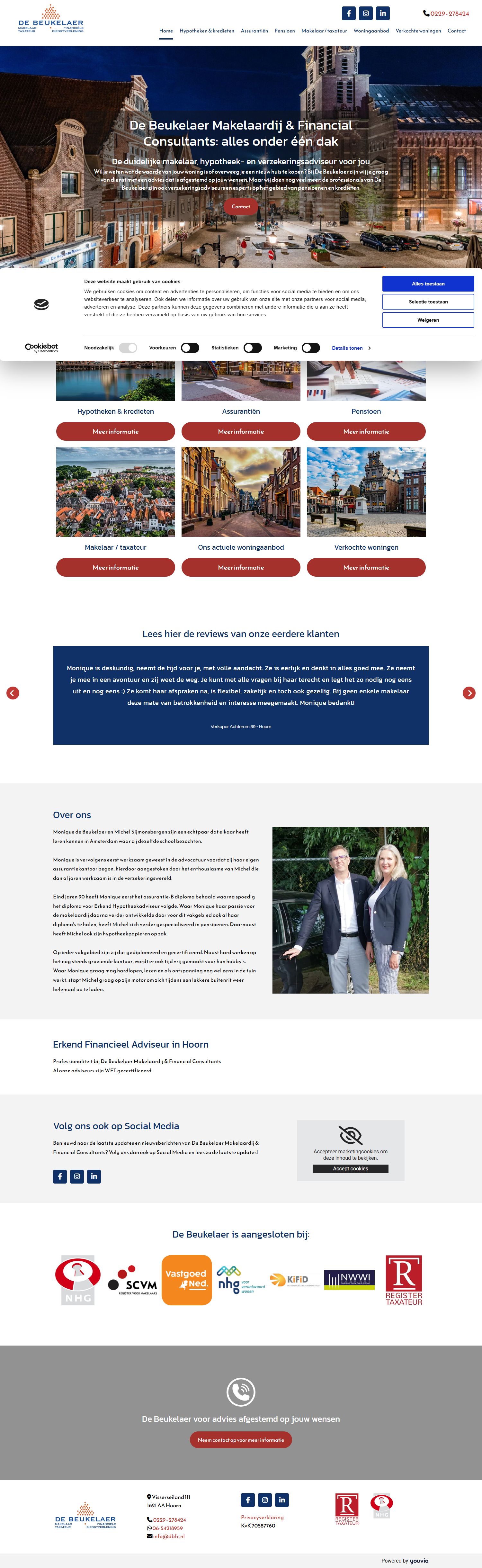 Screenshot van de website van www.dbfc.nl