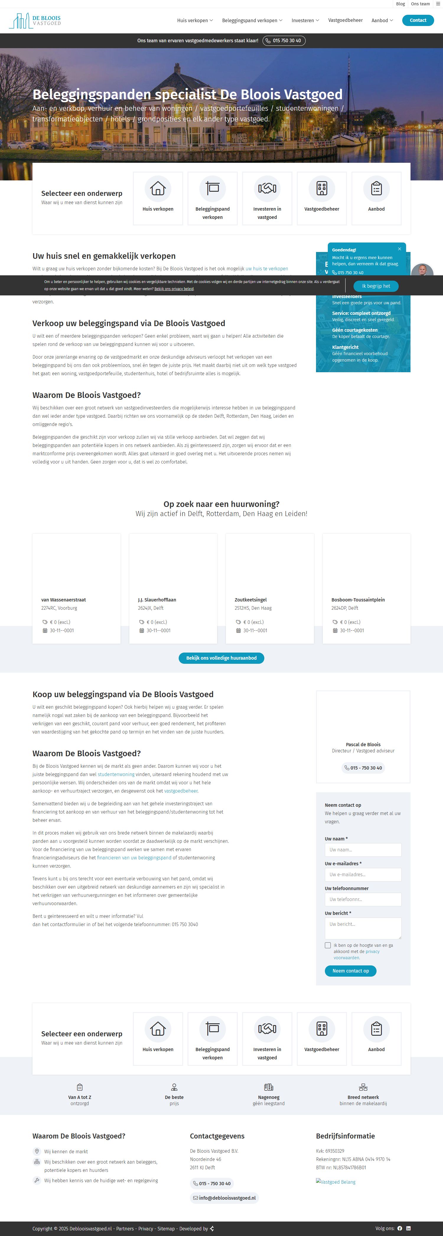Screenshot van de website van www.deblooisvastgoed.nl