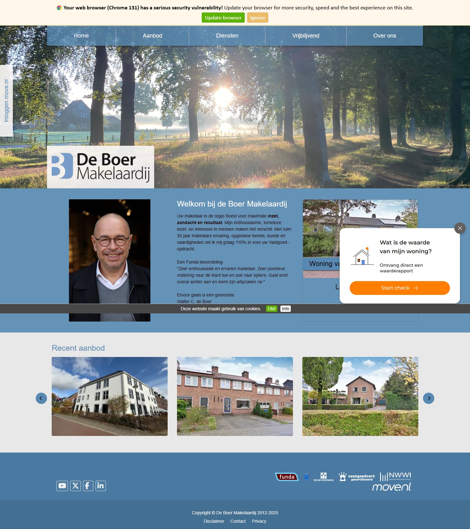 Screenshot van de website van www.deboer-makelaardij.nl