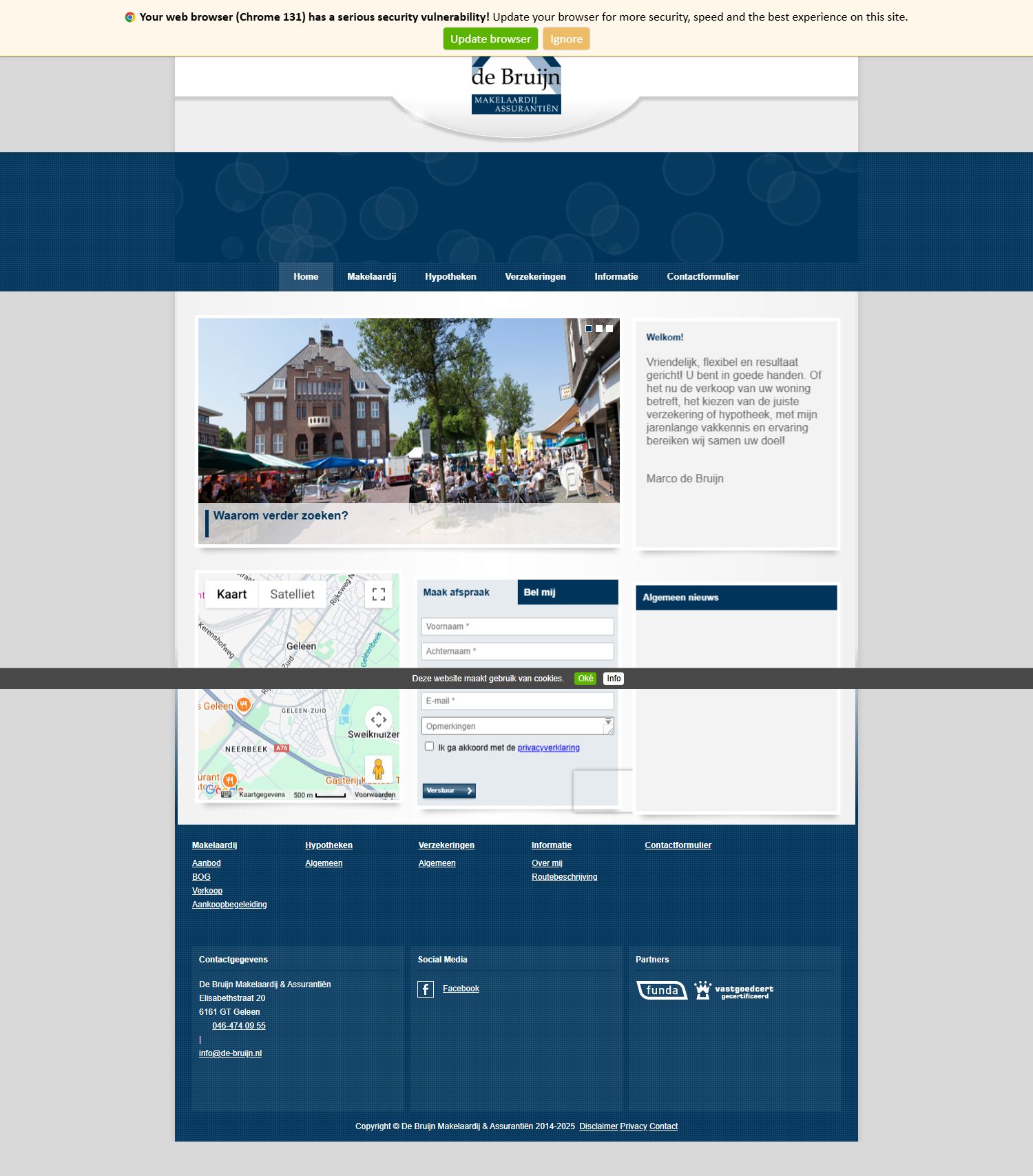 Screenshot van de website van www.de-bruijn.nl