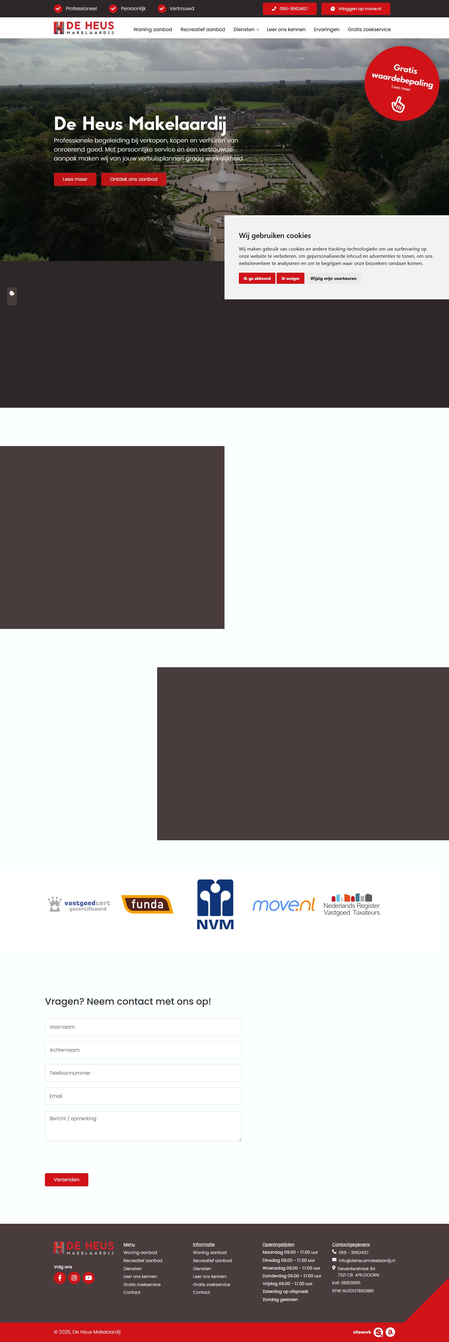 Screenshot van de website van www.deheusmakelaardij.nl