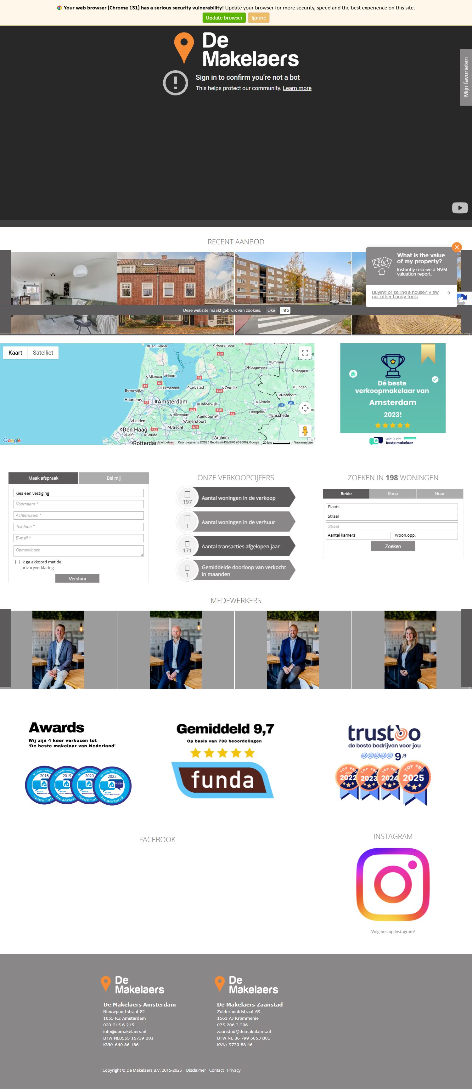 Screenshot van de website van www.demakelaers.nl