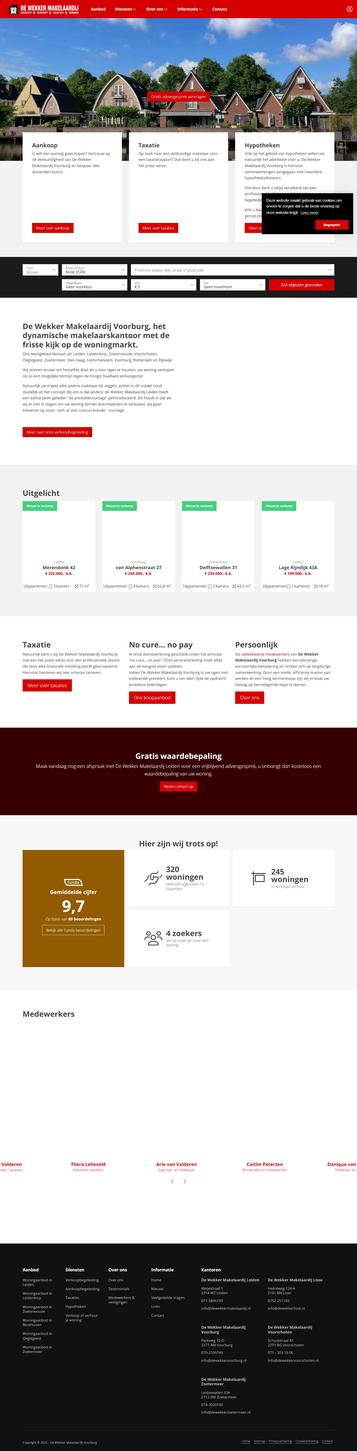 Screenshot van de website van www.dewekkervoorburg.nl