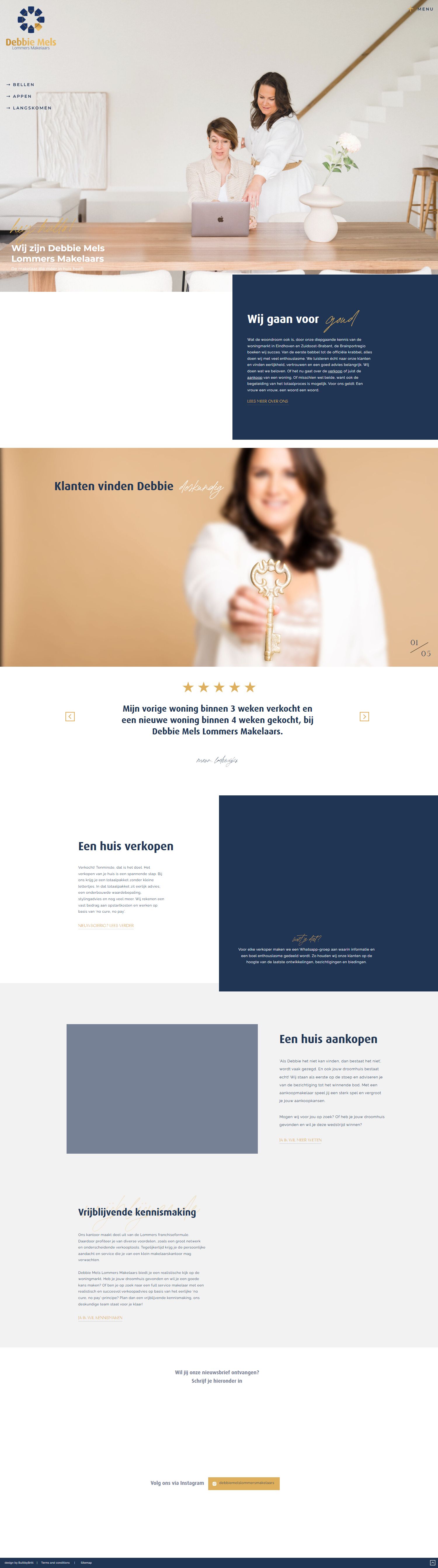 Screenshot van de website van www.debbiemels.nl