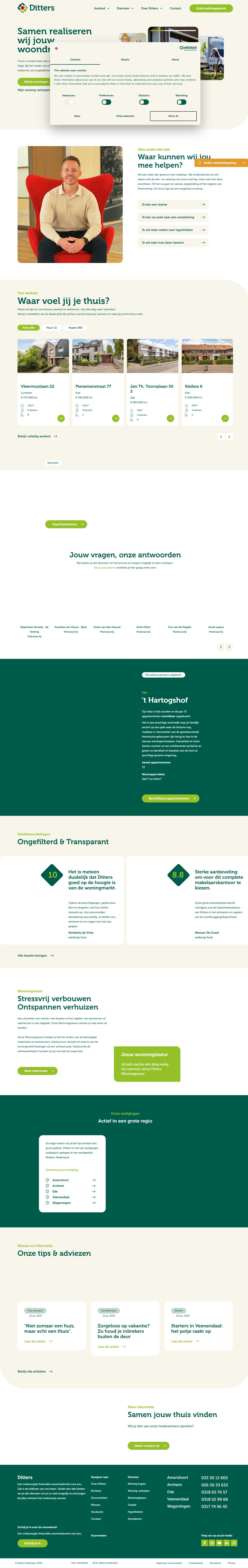 Screenshot van de website van www.ditters.nl