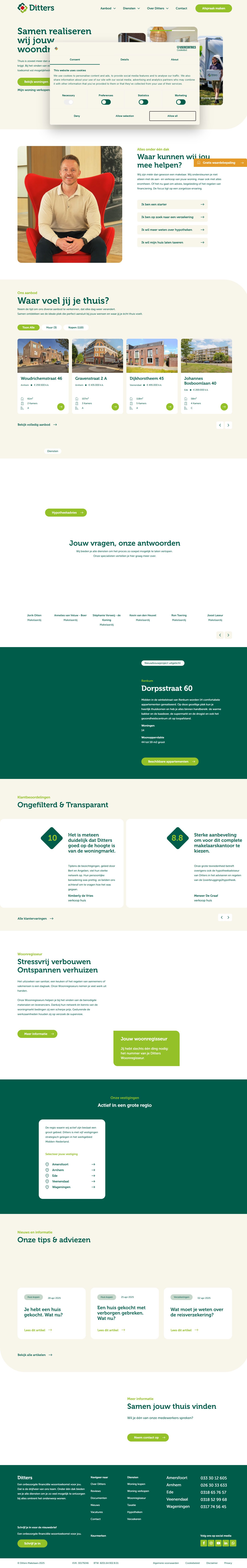 Screenshot van de website van www.ditters.nl
