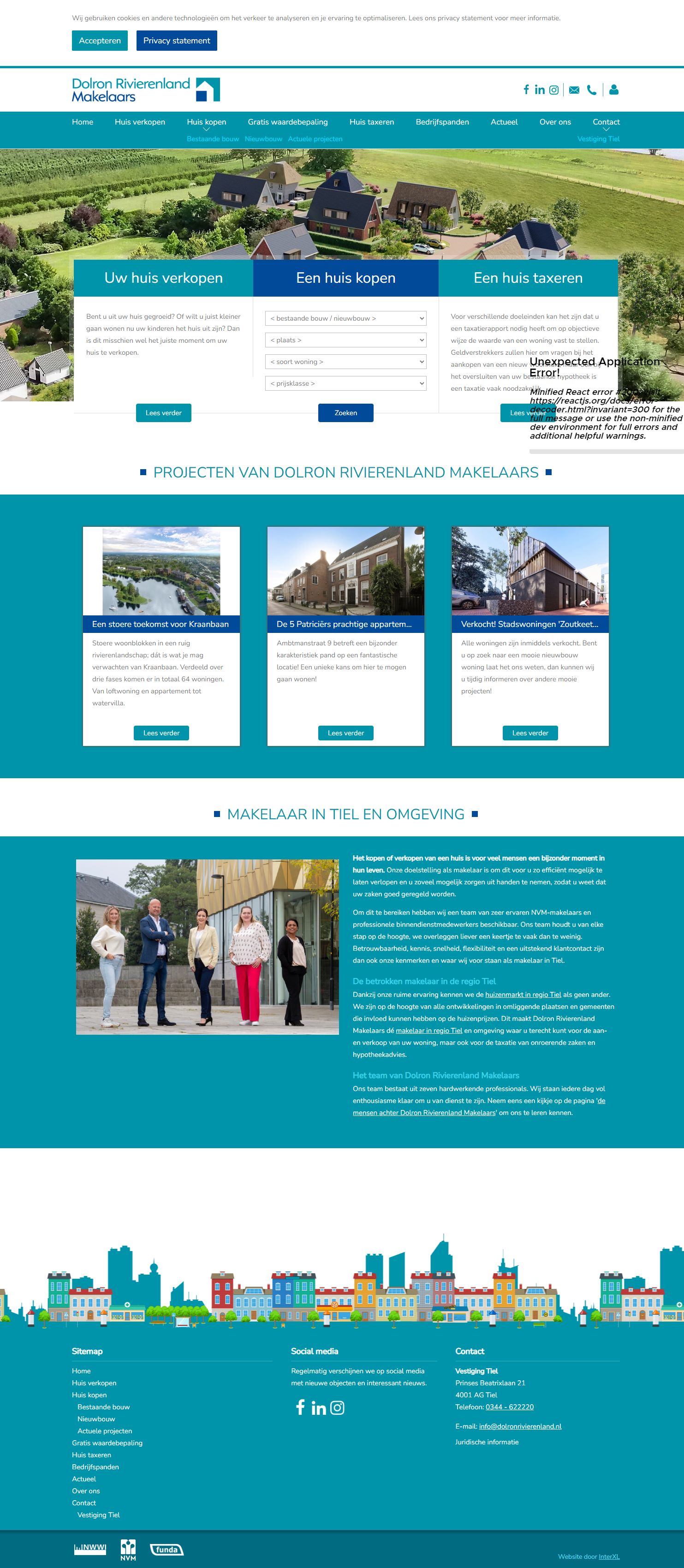 Screenshot van de website van www.dolronrivierenland.nl