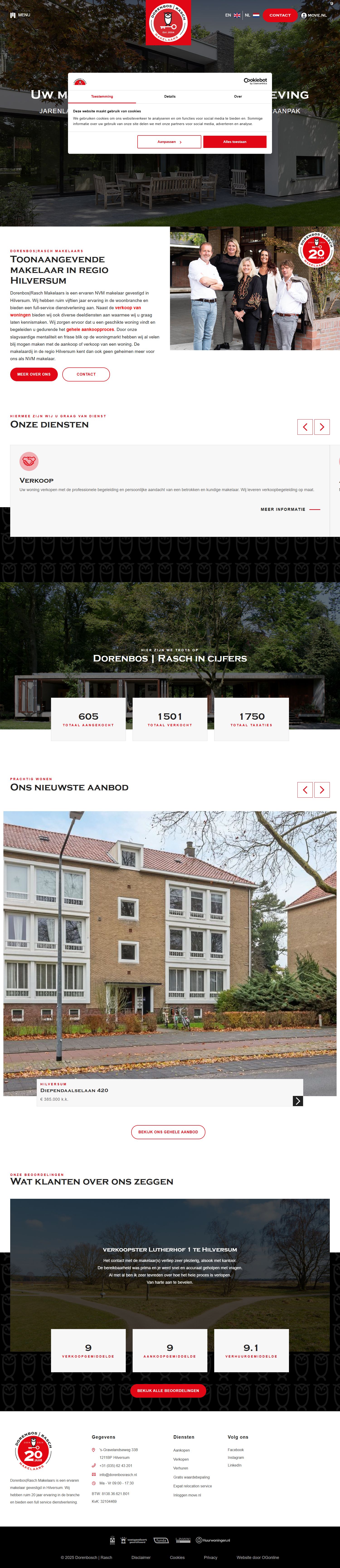 Screenshot van de website van www.dorenbosrasch.nl