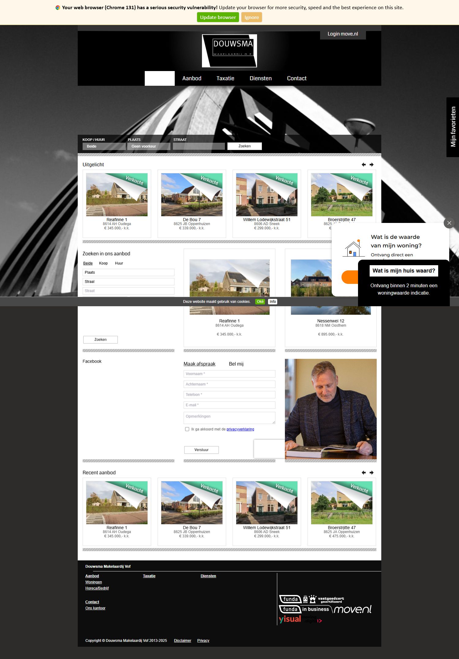 Screenshot van de website van www.douwsmamakelaardij.nl