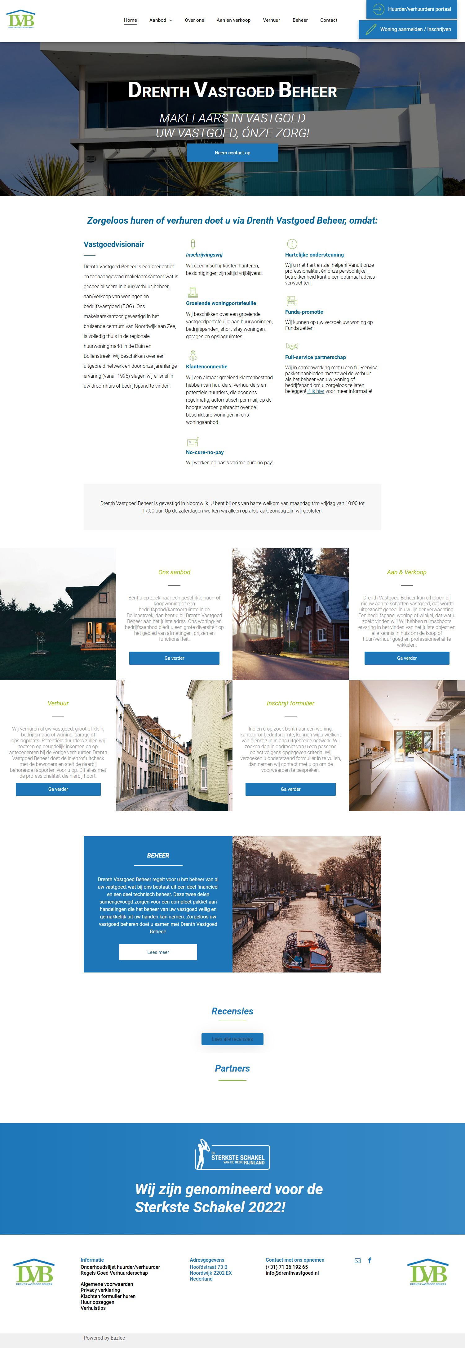 Screenshot van de website van www.drenthvastgoed.nl