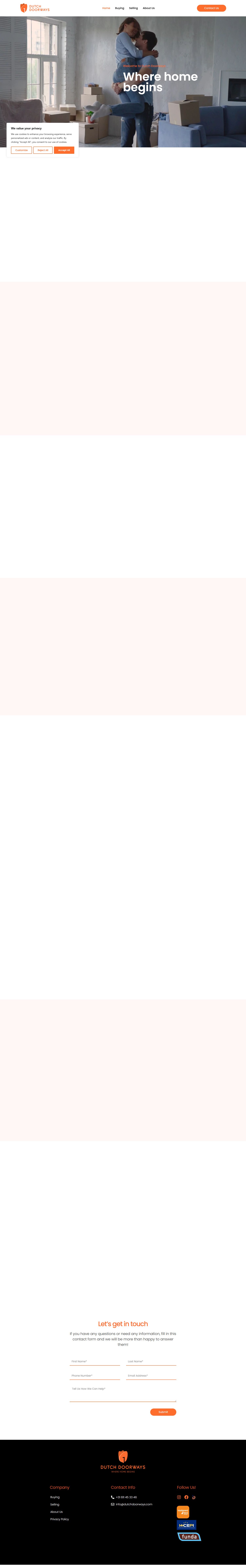 Screenshot van de website van www.dutchdoorways.nl