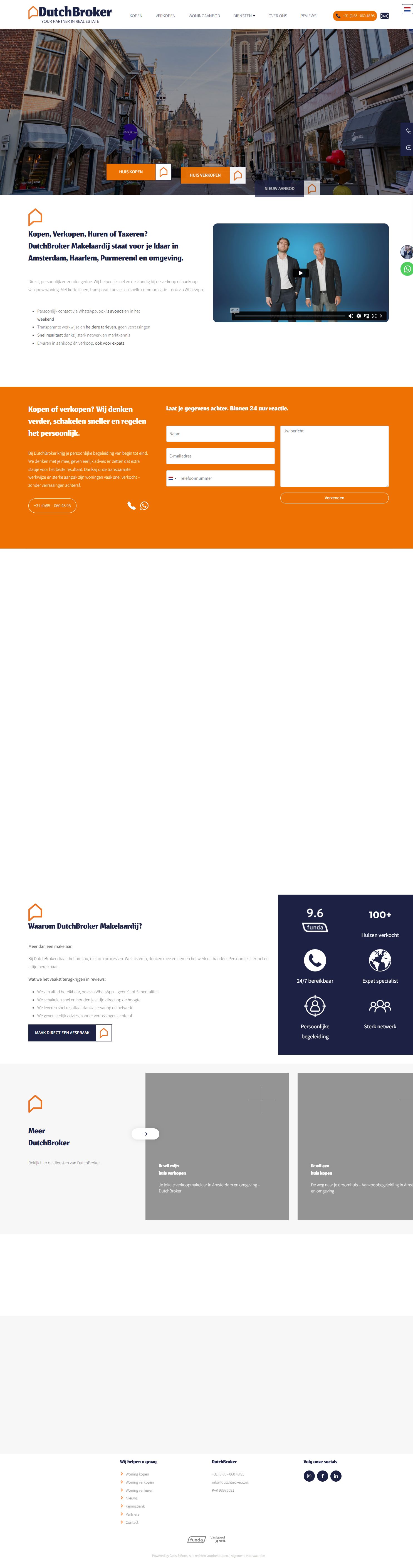 Screenshot van de website van www.dutchbroker.com