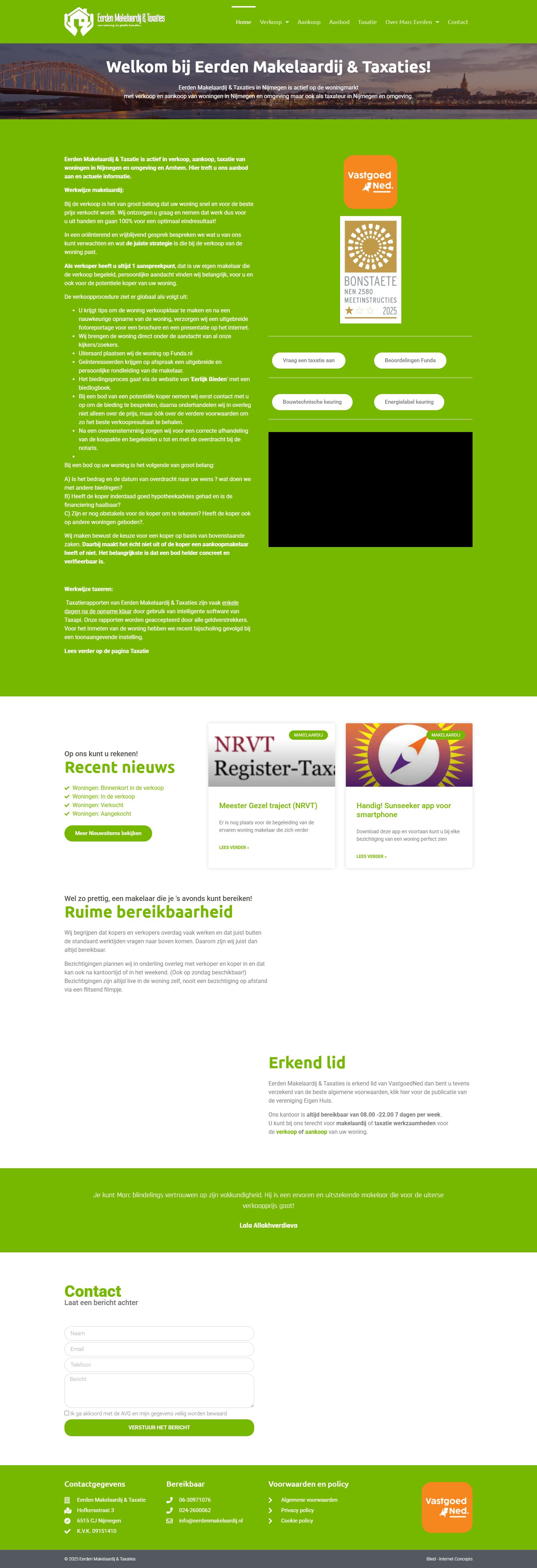 Screenshot van de website van www.eerdenmakelaardij.nl