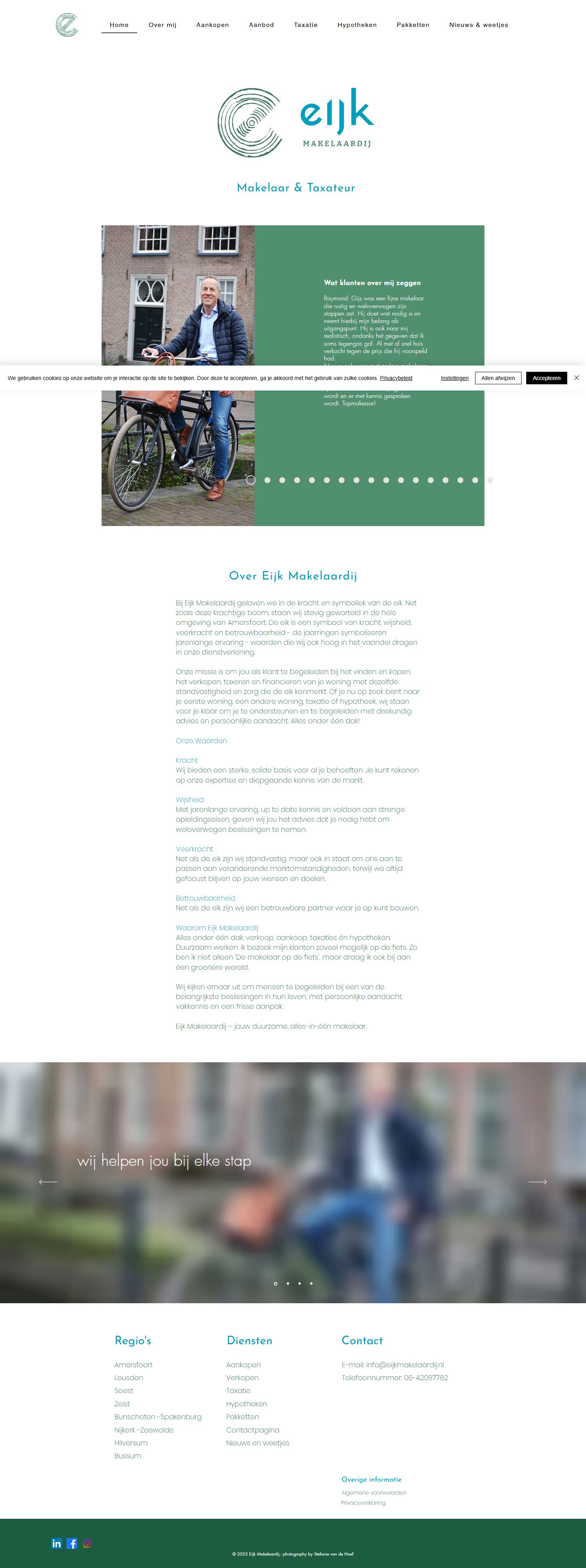 Screenshot van de website van www.eijkmakelaardij.nl