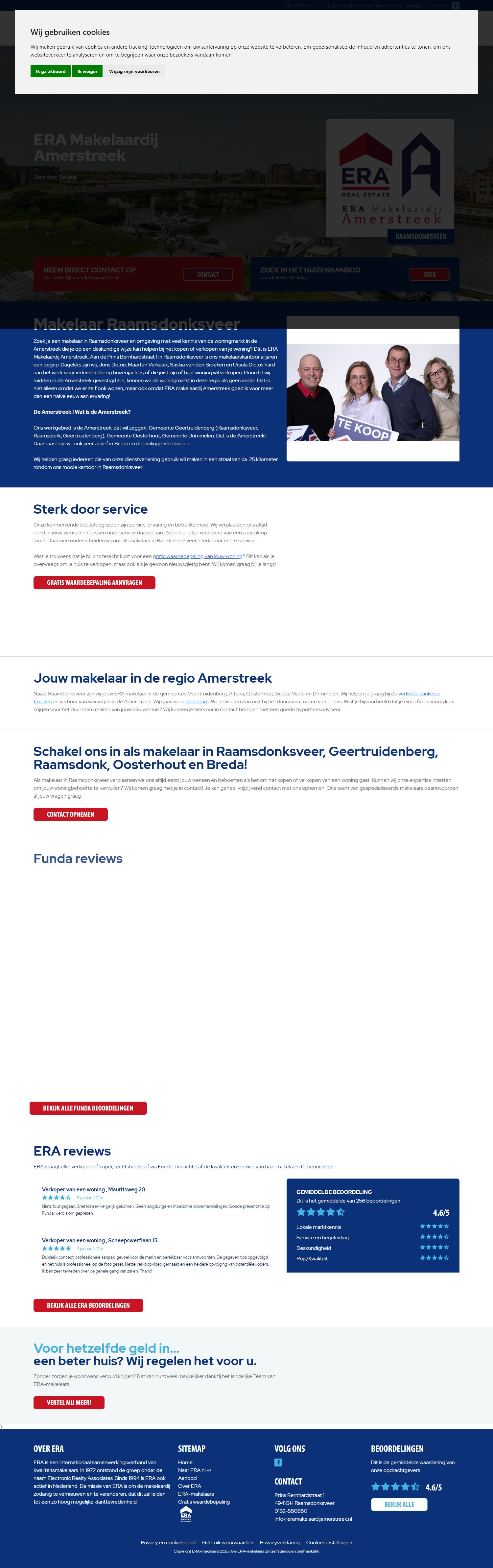 Screenshot van de website van www.eramakelaardijamerstreek.nl