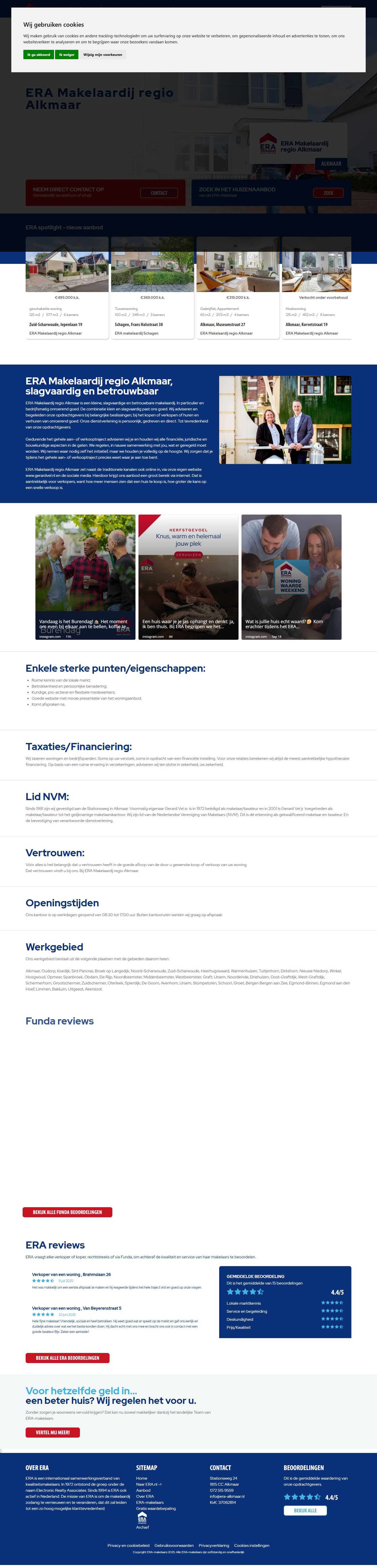 Screenshot van de website van www.era-alkmaar.nl