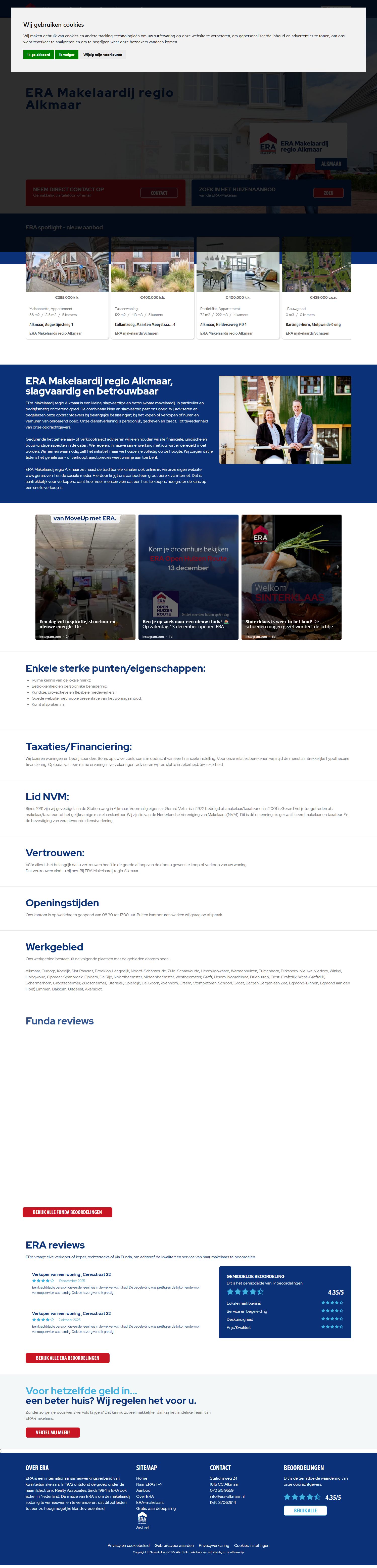 Screenshot van de website van www.era-alkmaar.nl