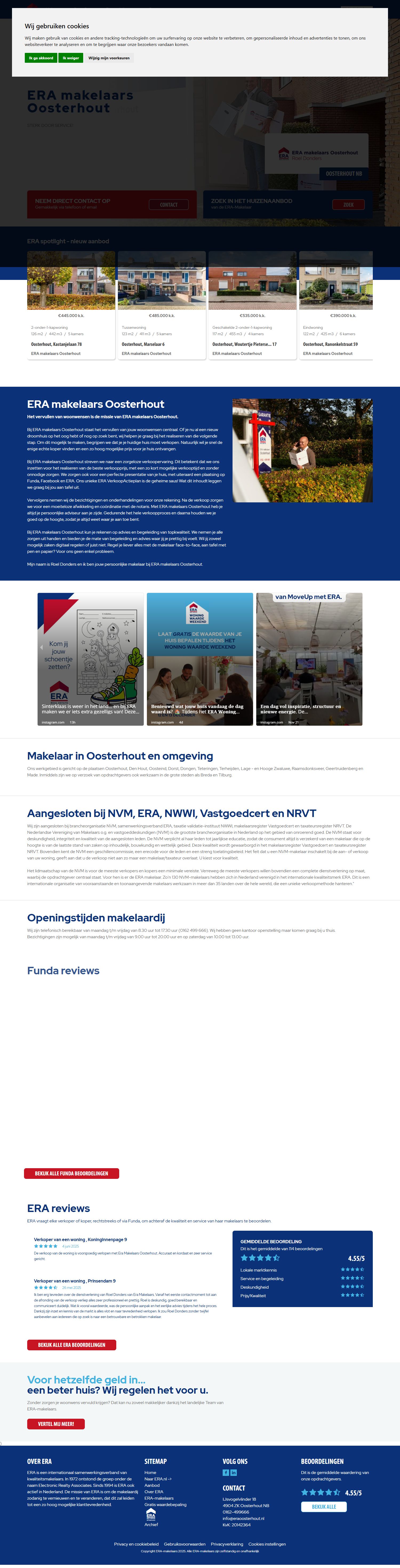 Screenshot van de website van www.eraoosterhout.nl