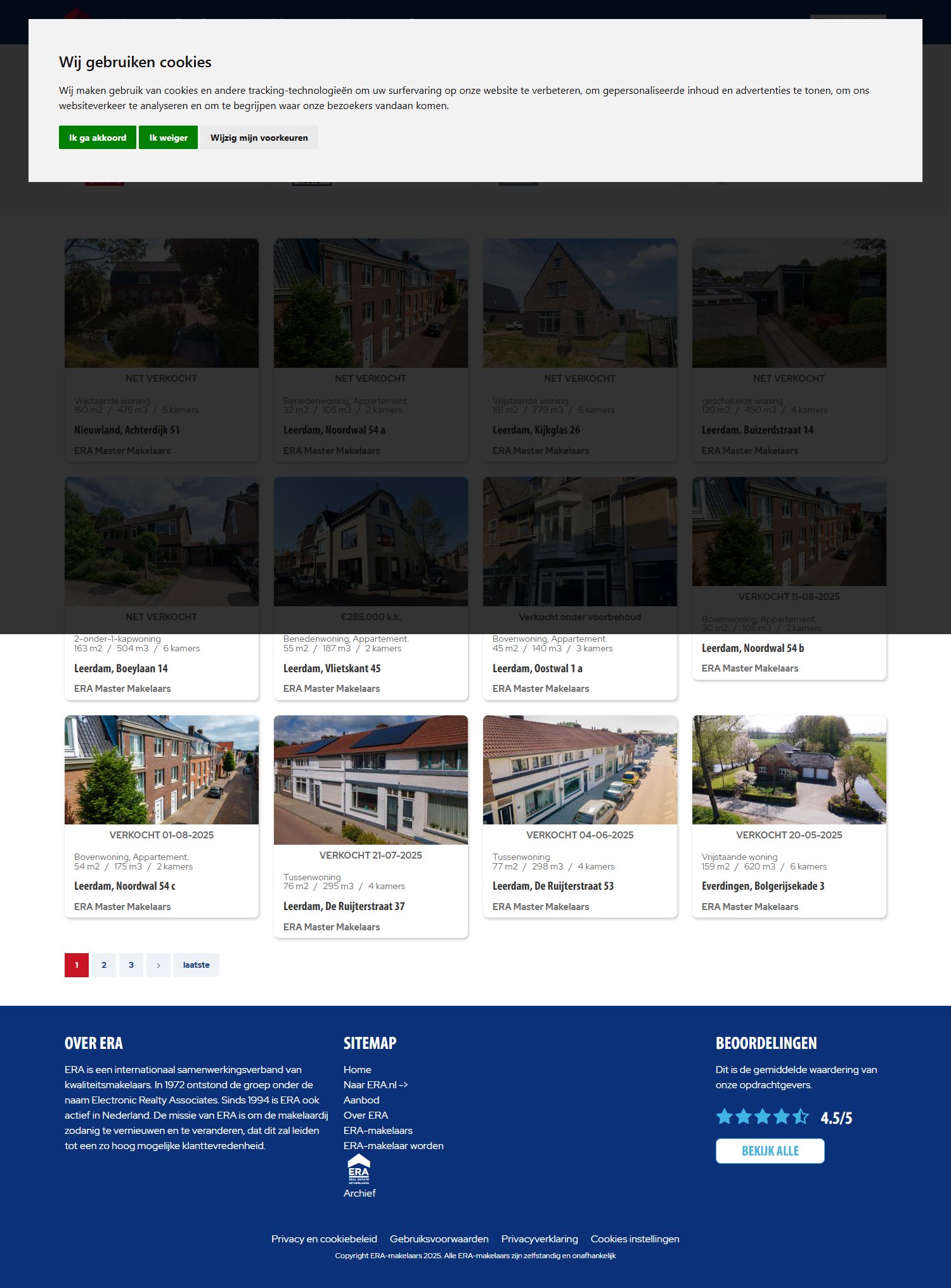 Screenshot van de website van www.mastermakelaars.nl