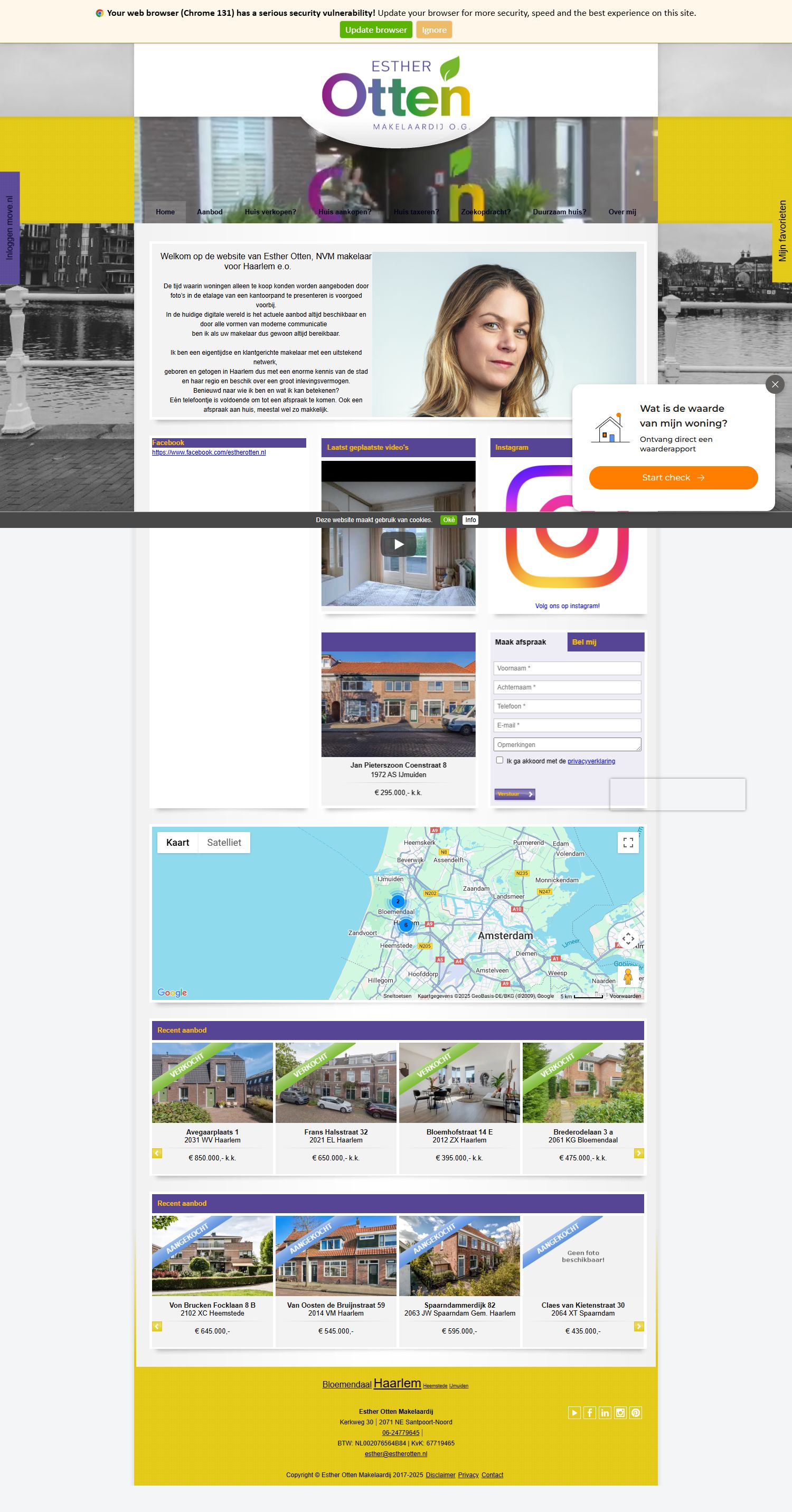Screenshot van de website van www.estherotten.nl