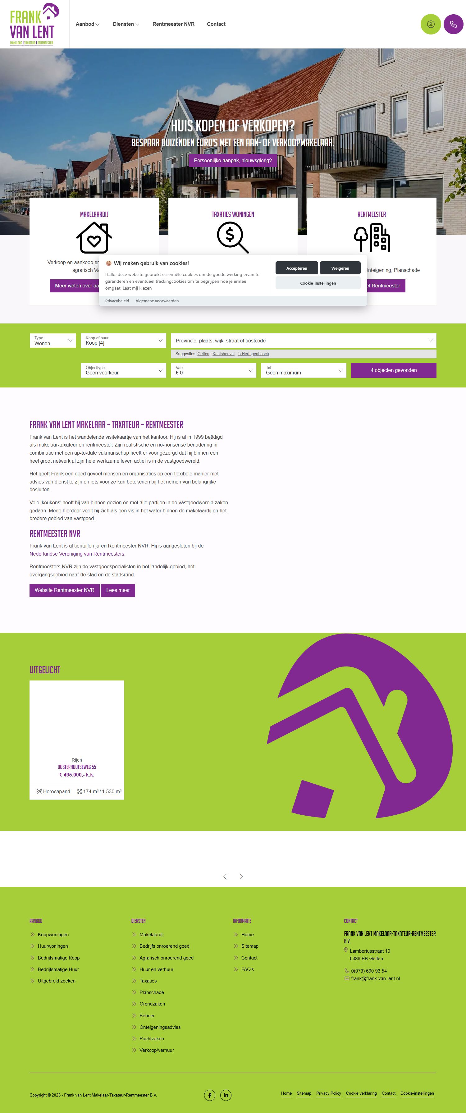 Kantoorfoto Frank van Lent Makelaar-Taxateur-Rentmeester B.V.