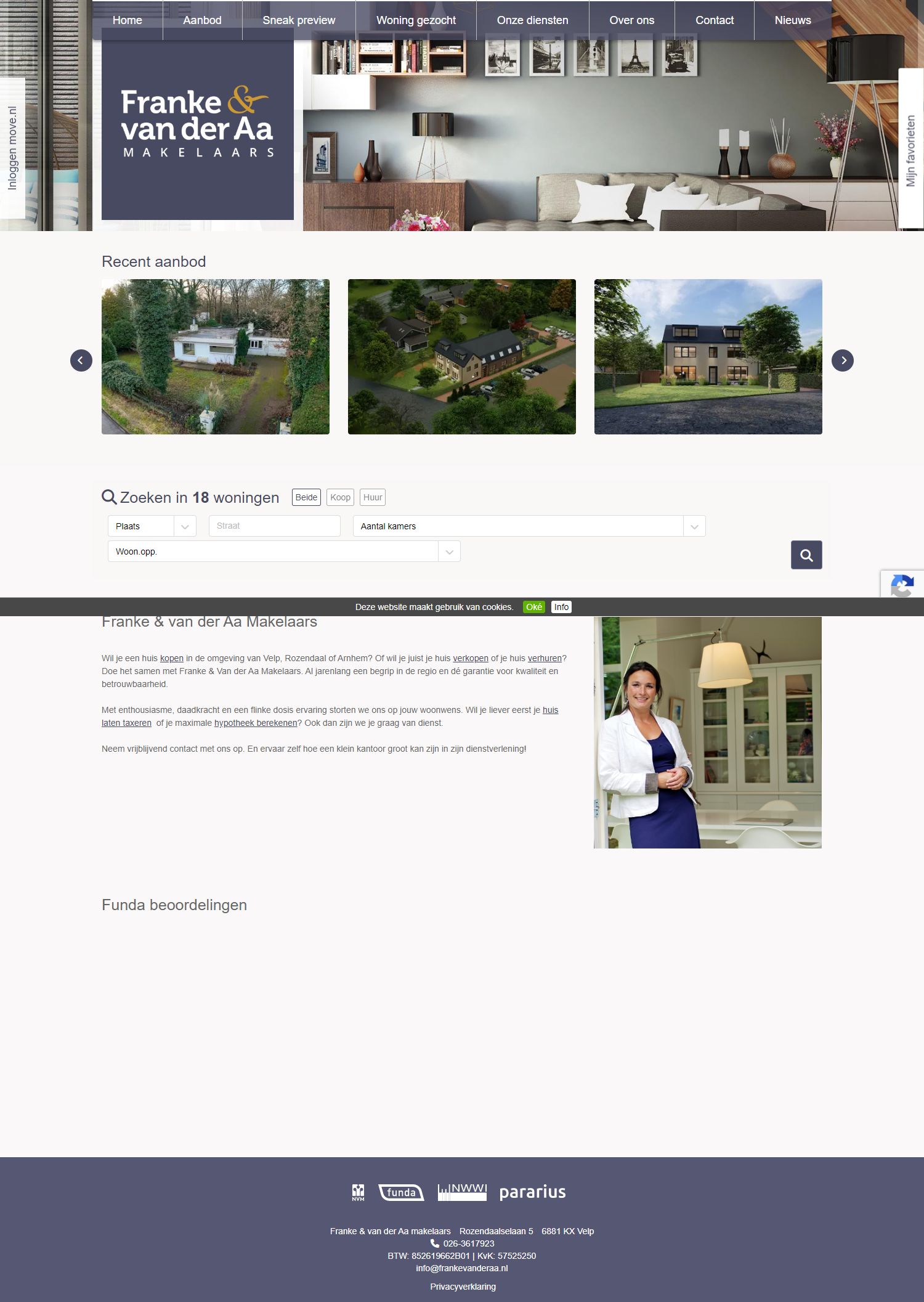 Screenshot van de website van www.frankevanderaa.nl