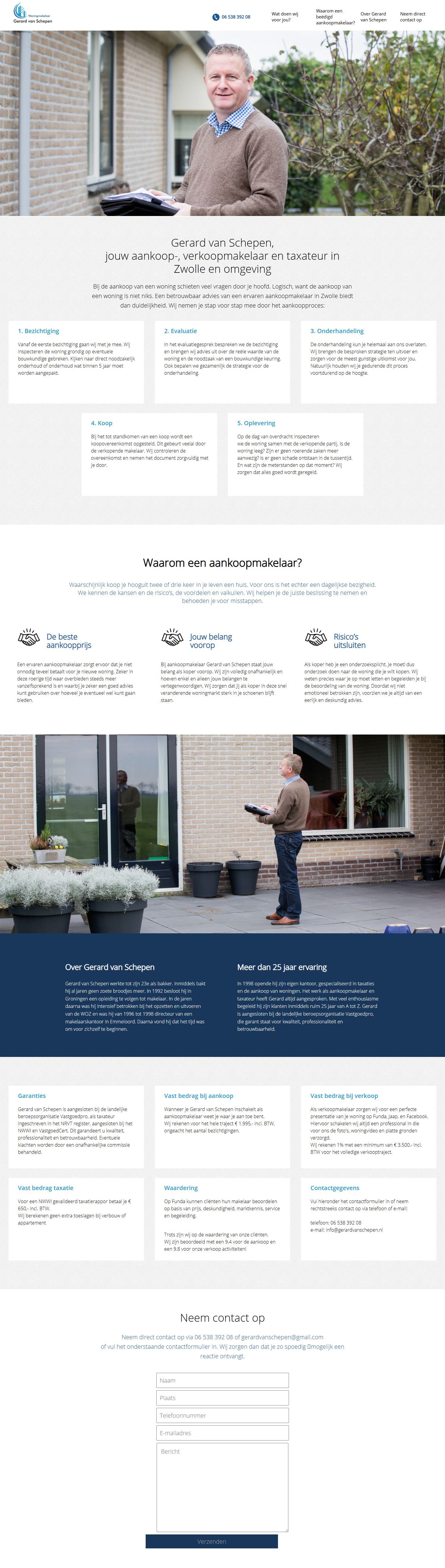 Screenshot van de website van www.gerardvanschepen.nl