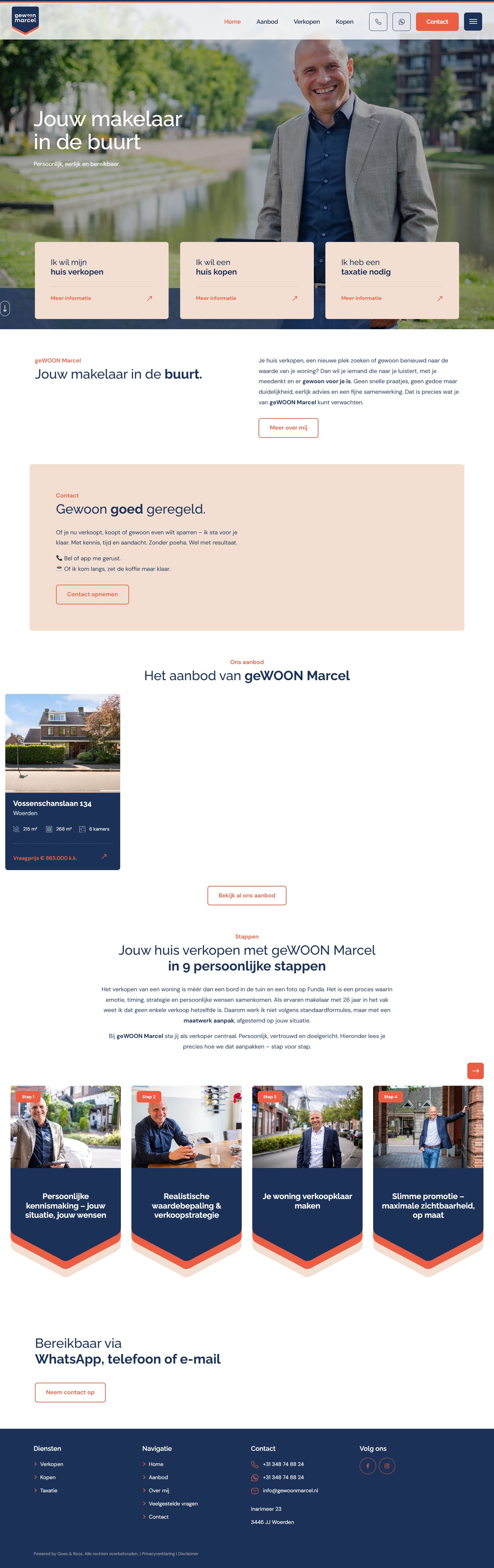 Screenshot van de website van www.gewoonmarcel.nl