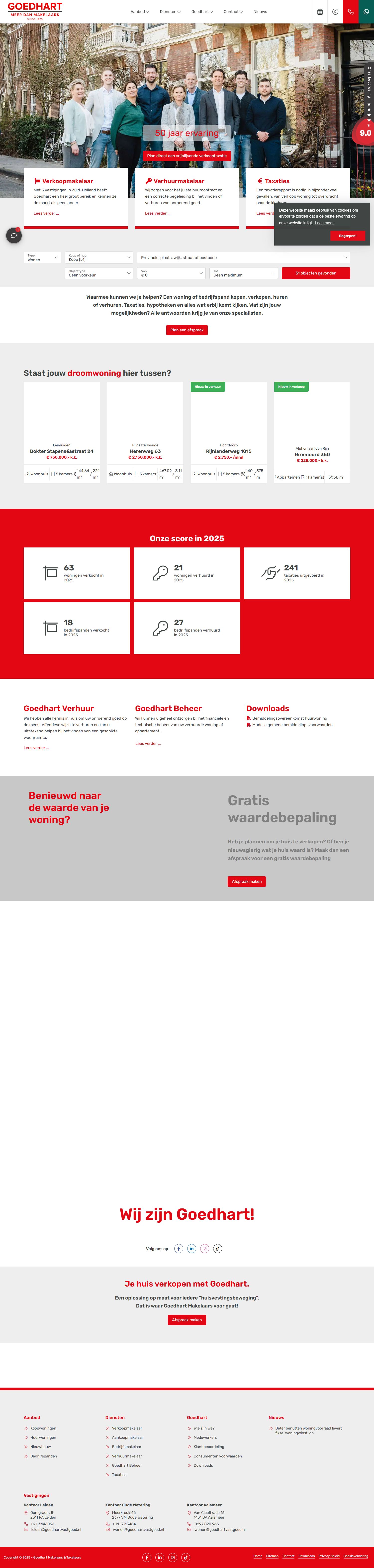 Screenshot van de website van www.goedhartvastgoed.nl