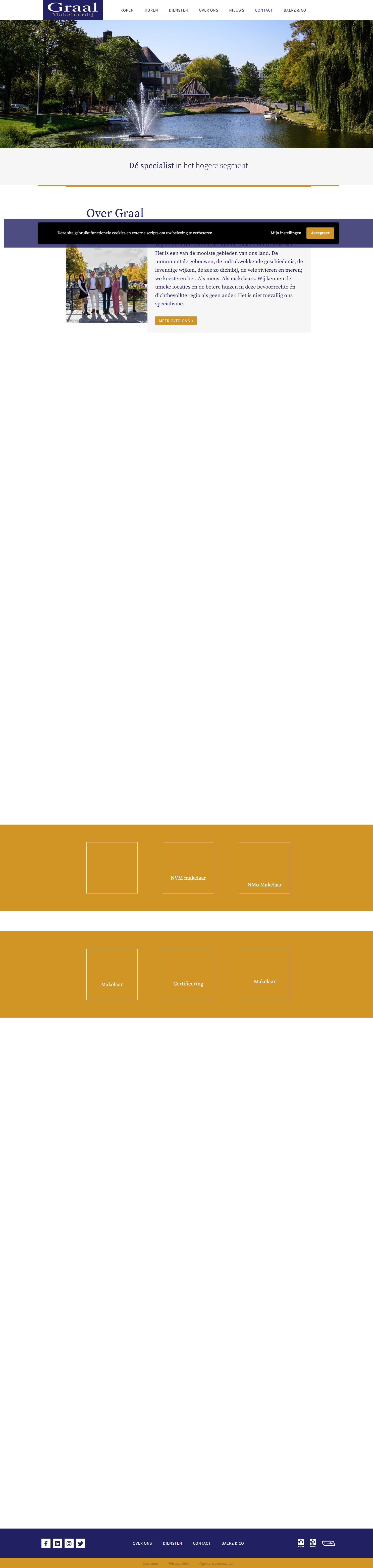 Screenshot van de website van www.graalmakelaardij.nl
