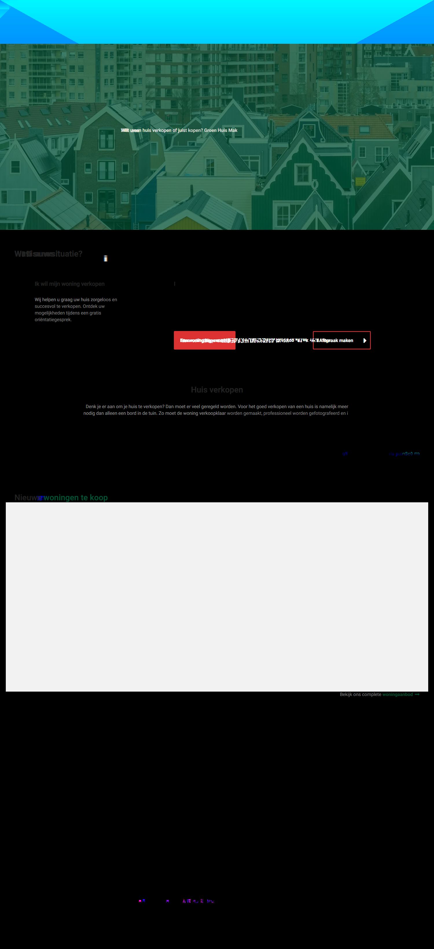 Screenshot van de website van www.groenhuismakelaars.nl