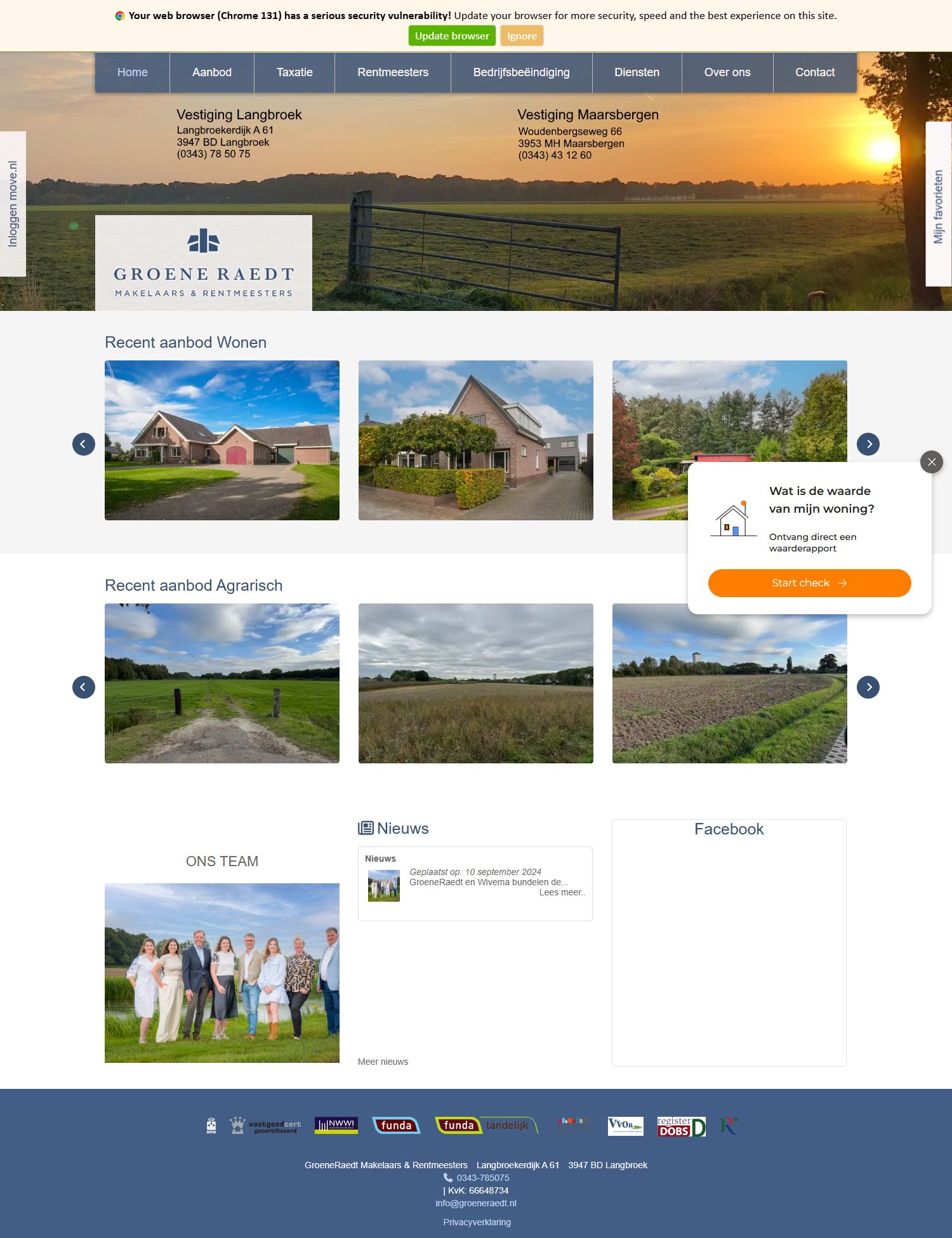 Screenshot van de website van www.groeneraedt.nl