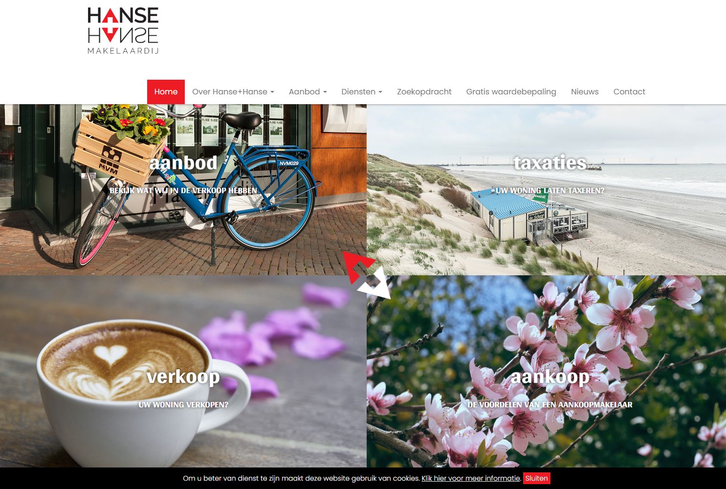 Screenshot van de website van www.hansehanse.nl