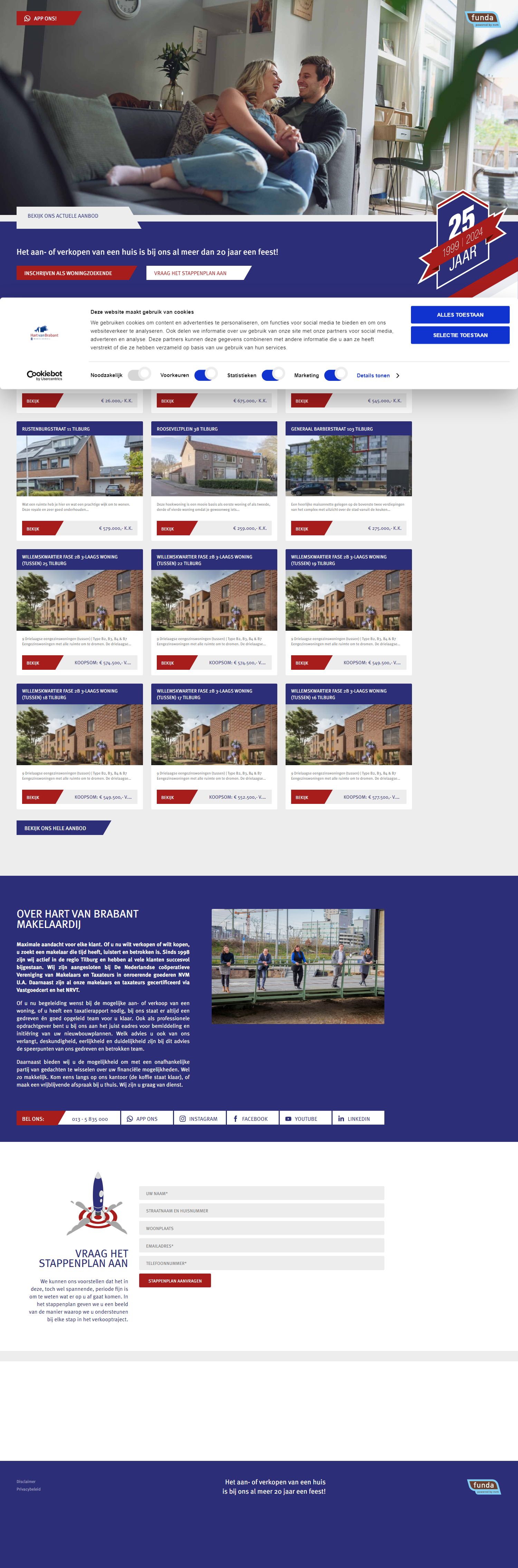 Screenshot van de website van www.hartvanbrabantmakelaardij.nl
