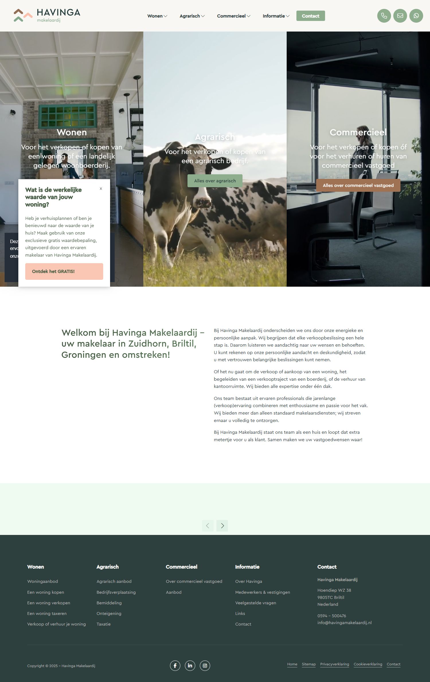 Screenshot van de website van www.havingamakelaardij.nl