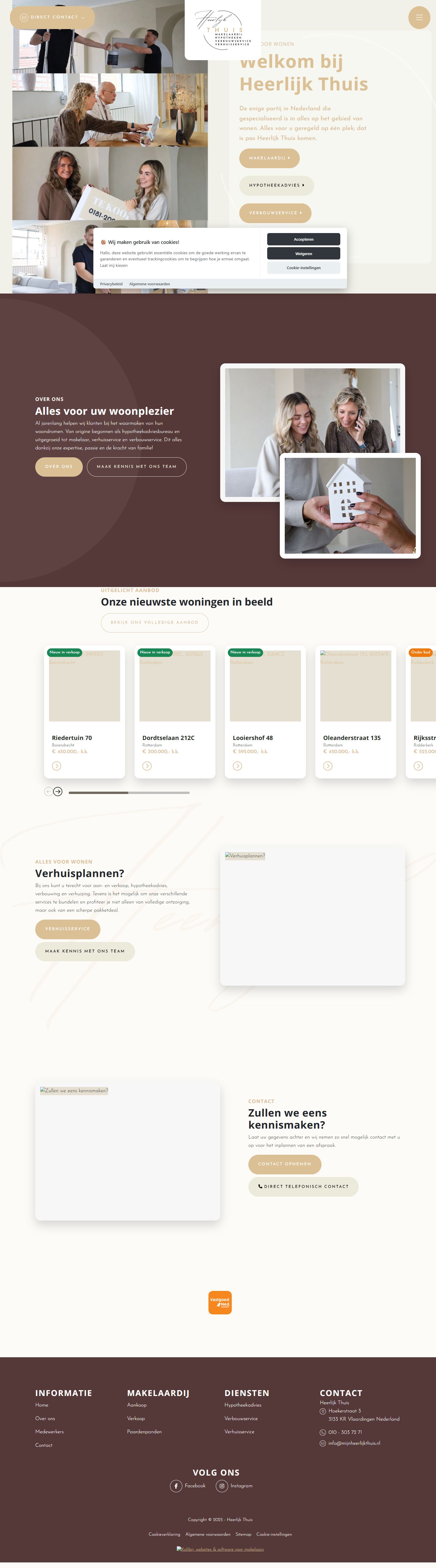 Screenshot van de website van www.mijnheerlijkthuis.nl