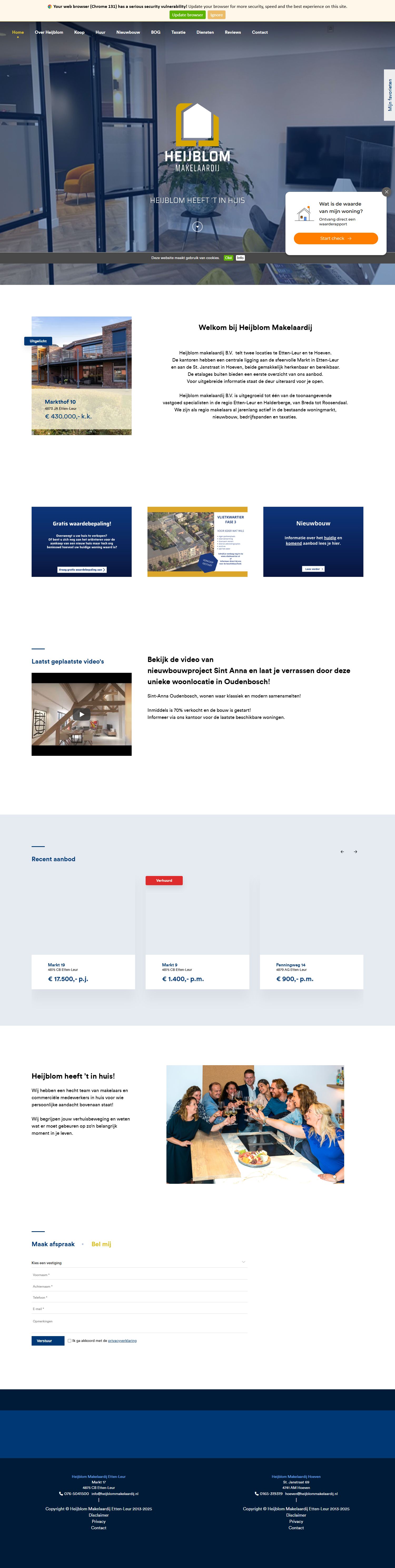 Screenshot van de website van www.heijblommakelaardij.nl