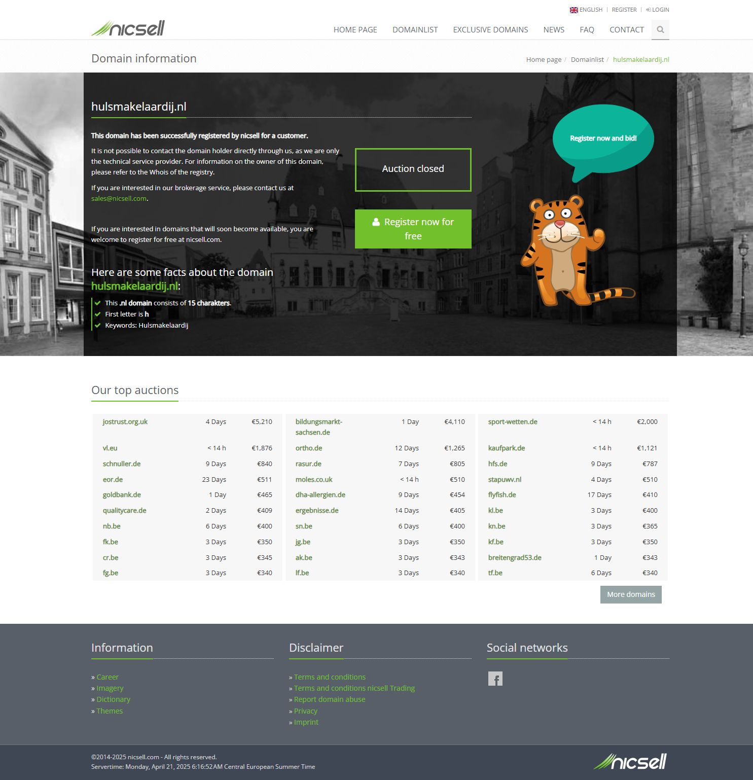 Screenshot van de website van www.hulsmakelaardij.nl