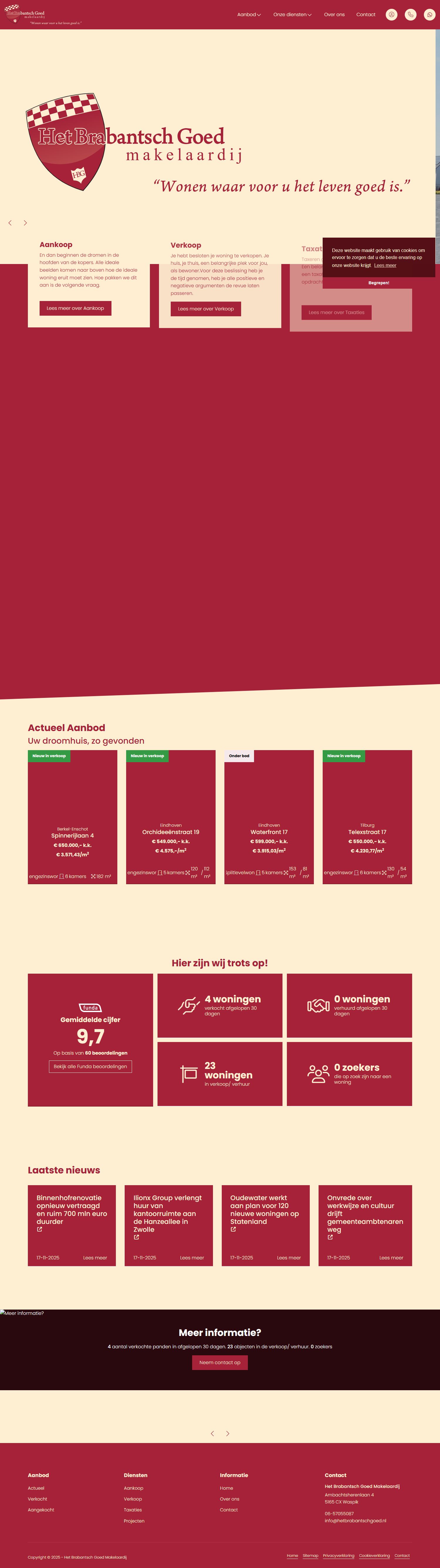 Screenshot van de website van www.hetbrabantschgoed.nl