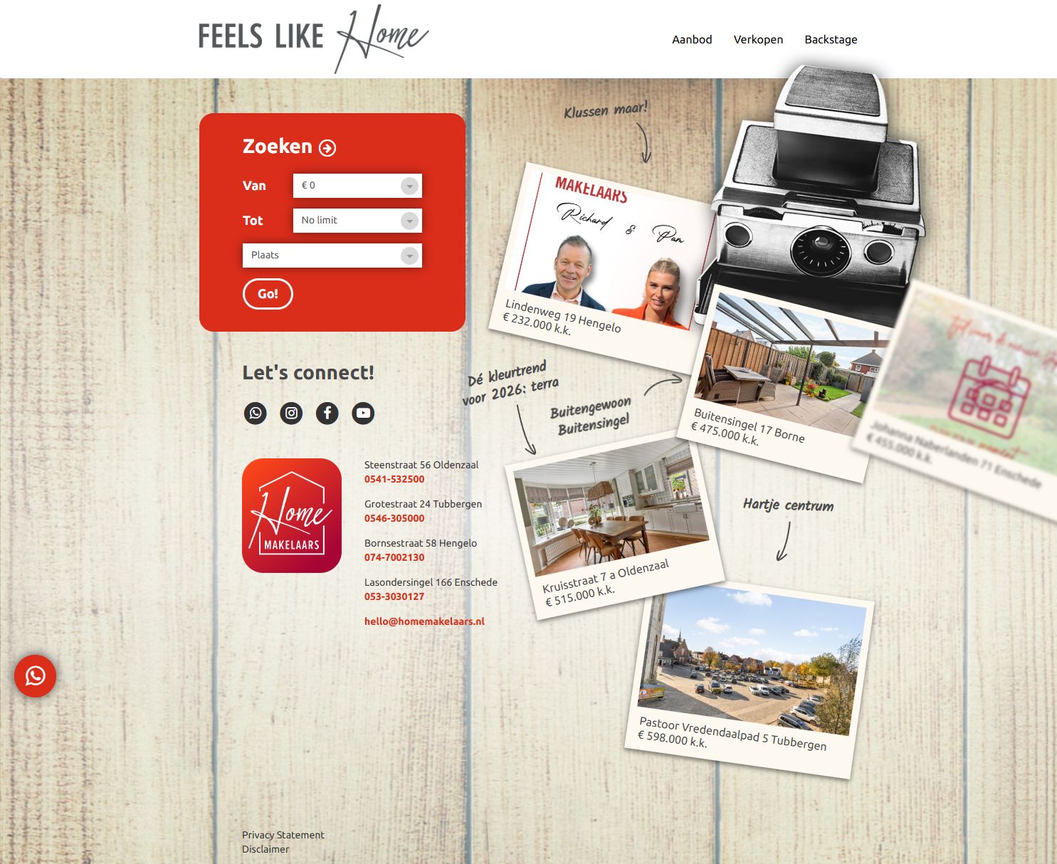 Screenshot van de website van www.homemakelaars.nl