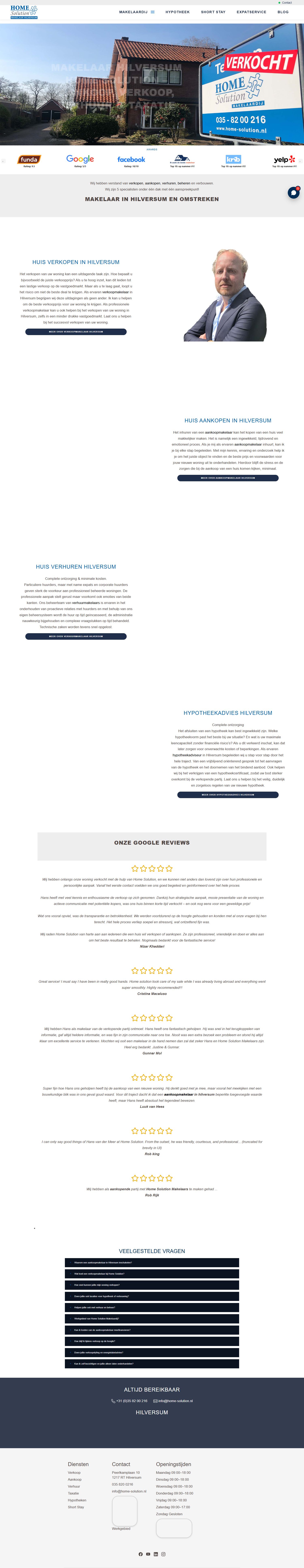 Screenshot van de website van www.home-solution.nl