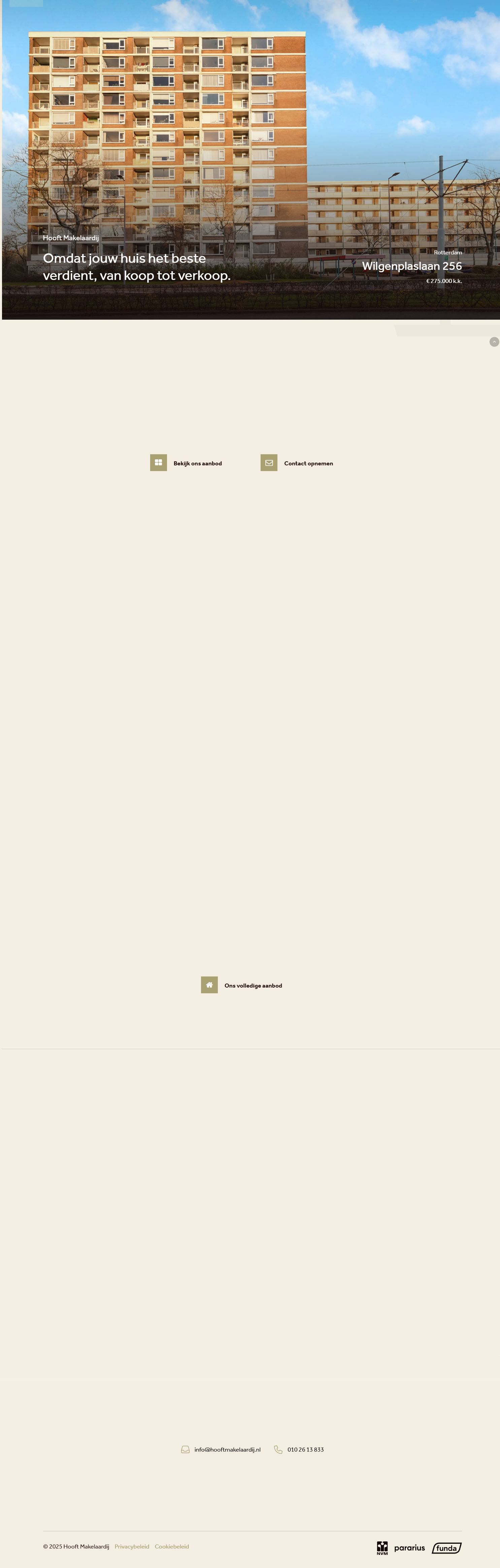 Screenshot van de website van www.hooftmakelaardij.nl