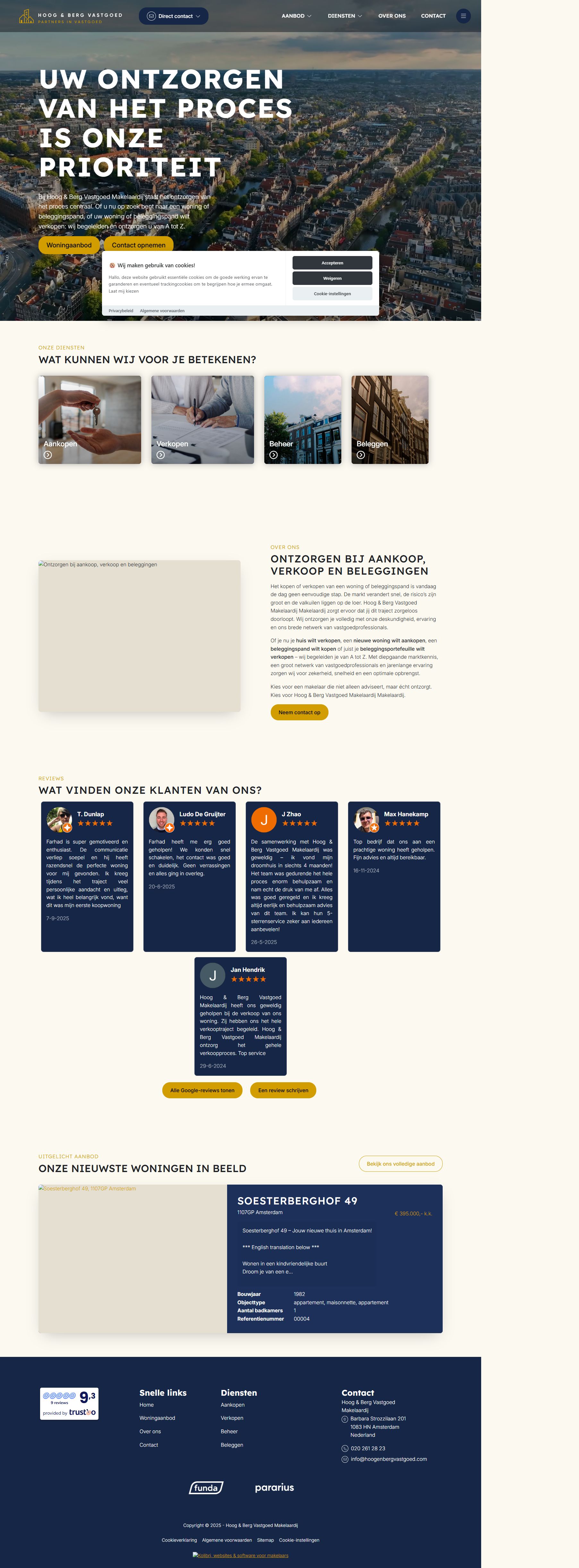 Screenshot van de website van www.hoogenbergvastgoed.com