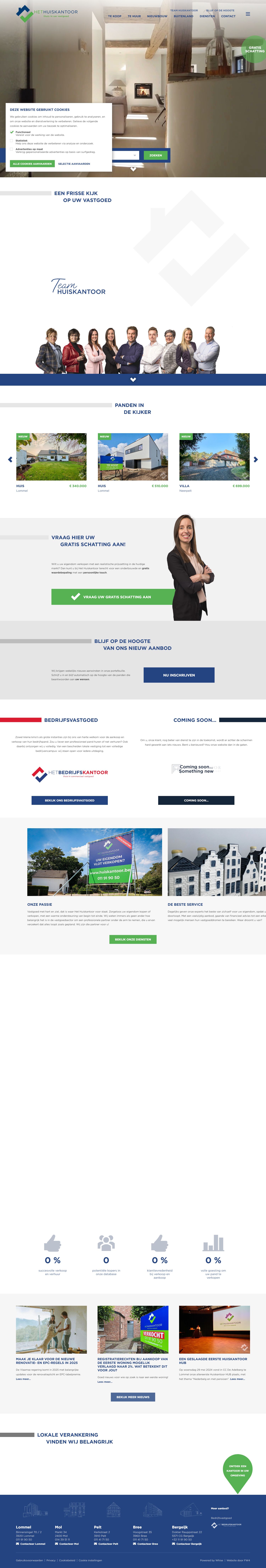 Screenshot van de website van www.huiskantoor.nl